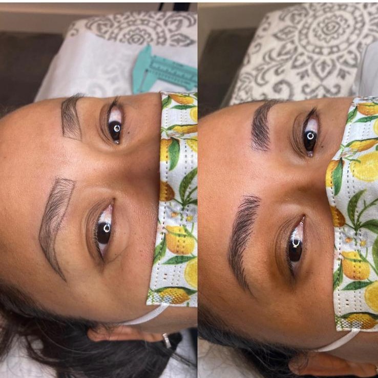 Brow threading before and after