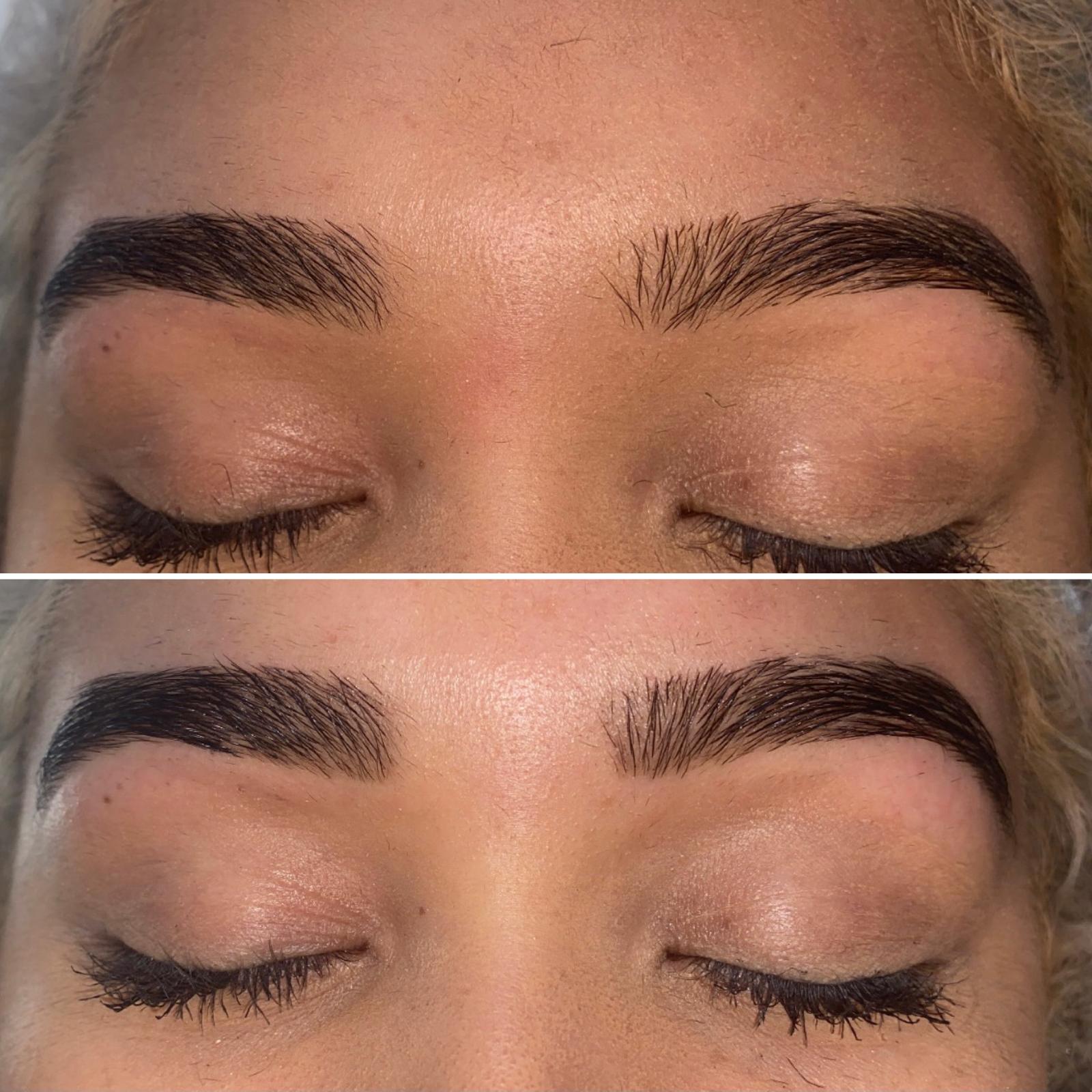 Eyebrow threading before and after