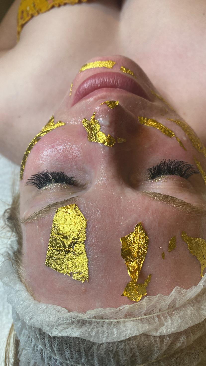 Gold leaf facial treatment